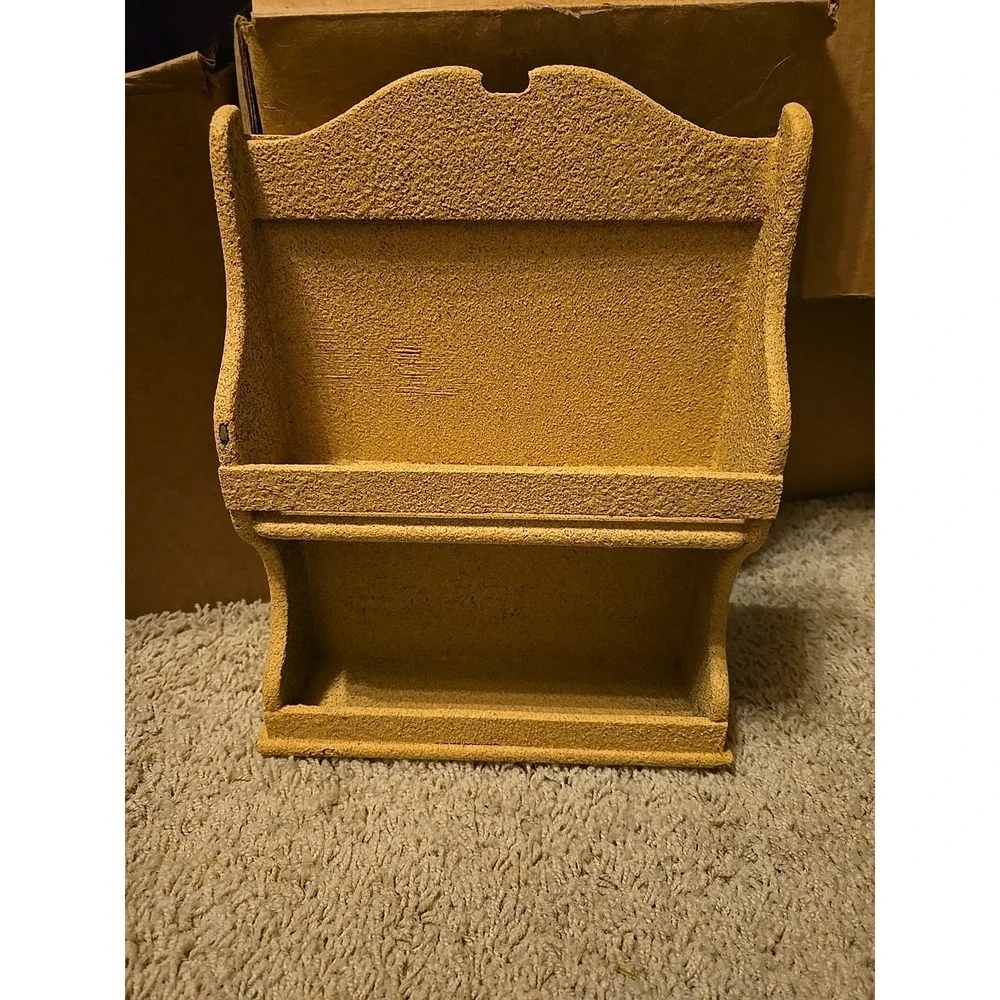 Primitive-style wooden wall shelf